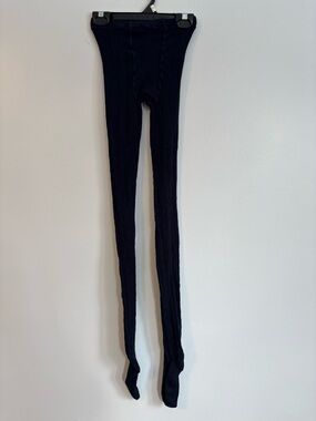 Hue Solid Black Tights Size M/L